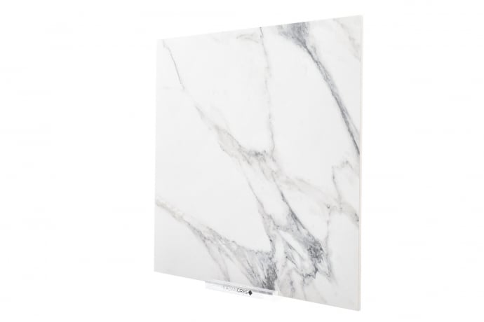 Glossy Arabescato style marble with grey veins