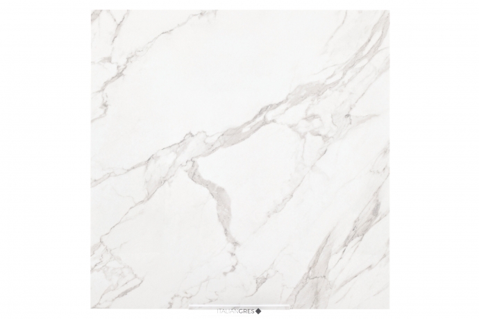 Glossy Statuario marble with grey veins