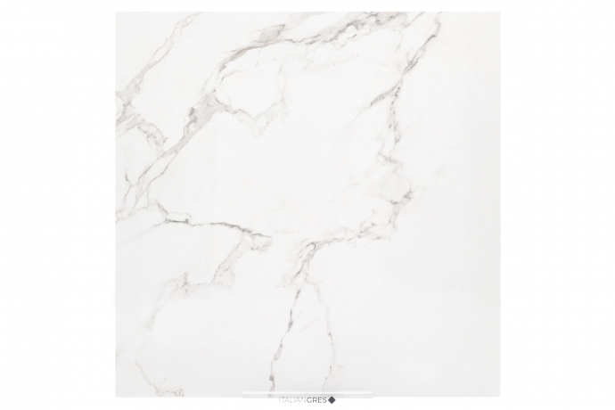 Glossy Statuario marble with grey veins