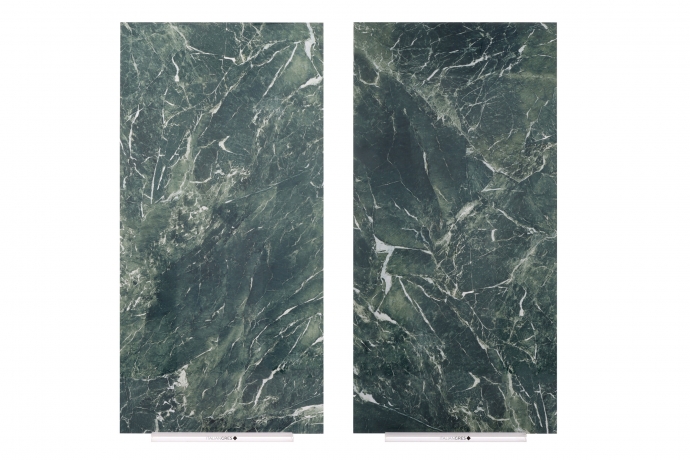 Green semi polished marble