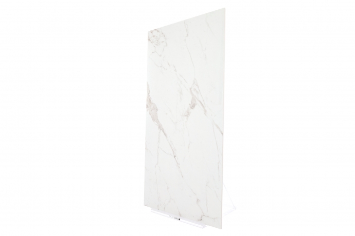 Glossy Statuario marble with grey veins