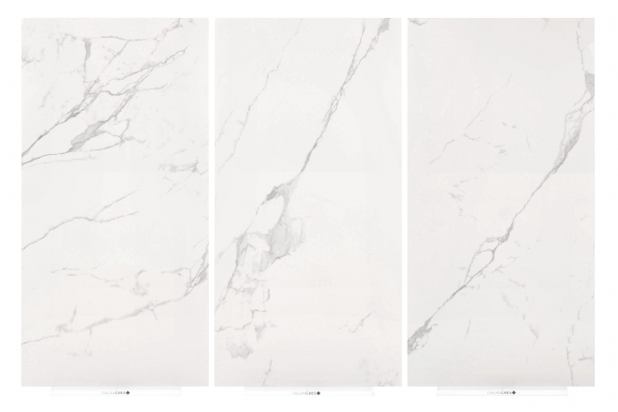 Marble effect tiles - White melange