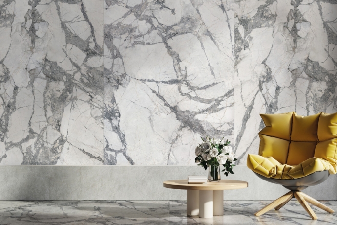 White and grey marble