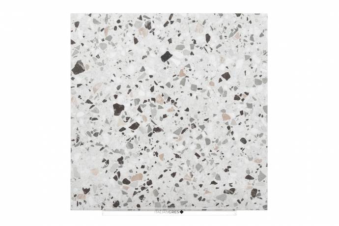 Classic venetian terrazzo floor white and black for outdoor