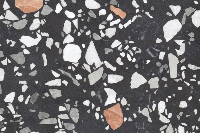 Classic venetian terrazzo floor black and white