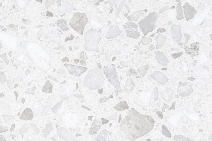 Classic venetian terrazzo floor white and grey