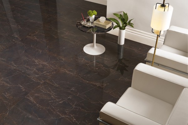 Glossy marble brown Melange