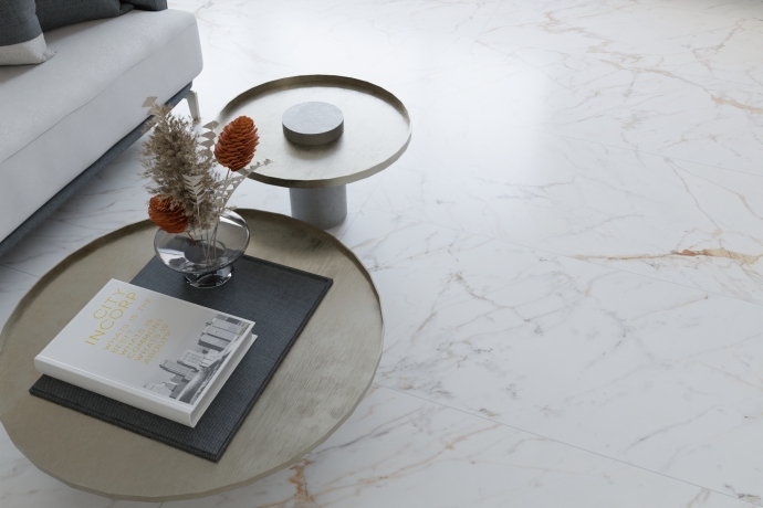 Golden white matt Marble