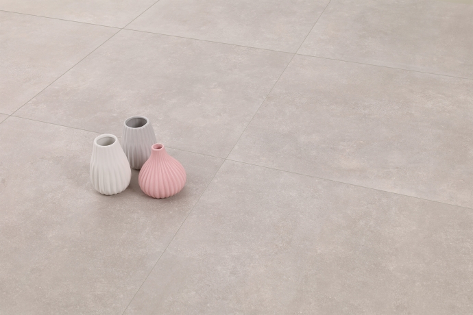 Concrete effect porcelain stoneware taupe