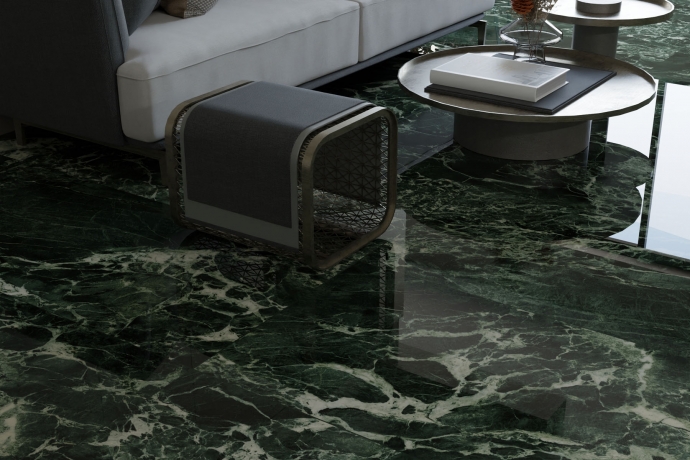 Verde Aver glossy Marble