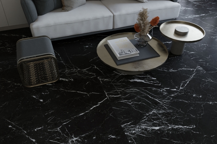 Elegant black matt marble