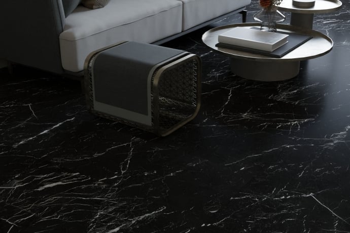 Elegant black matt marble