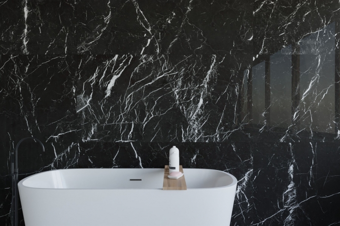 Elegant black glossy marble