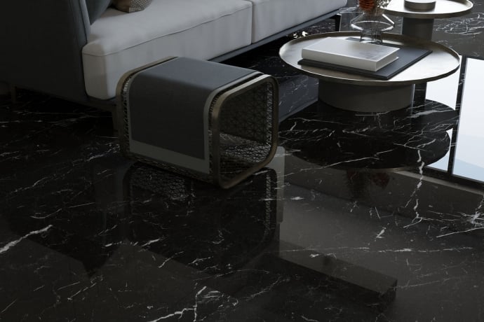 Elegant black glossy marble