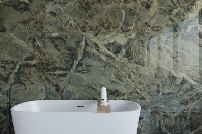 Verde Borgogna glossy marble