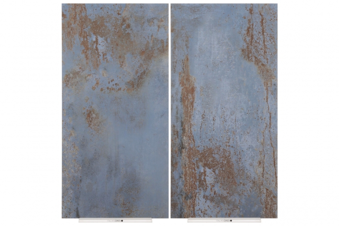 Oxidized iron tile blue