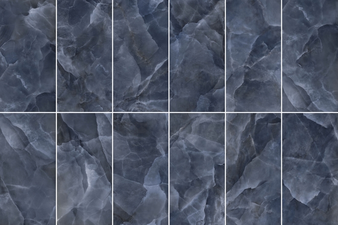 Dark blue semi polished marble