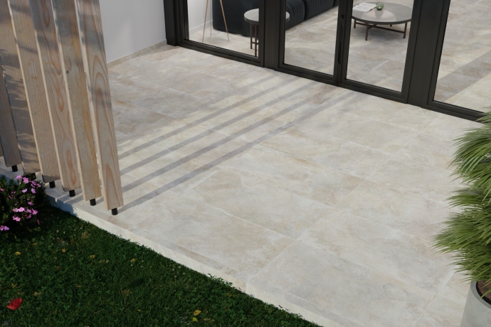 Beige rock effect stone