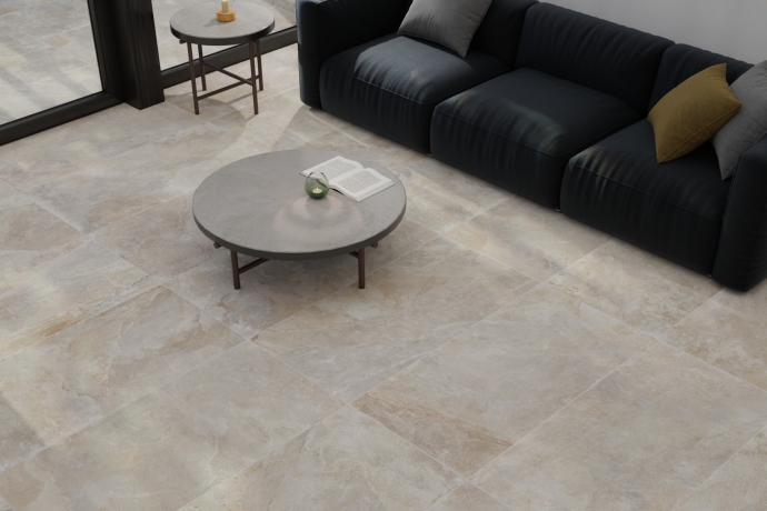 Beige rock effect stone