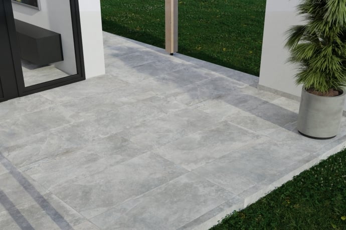 Grey rock effect stone