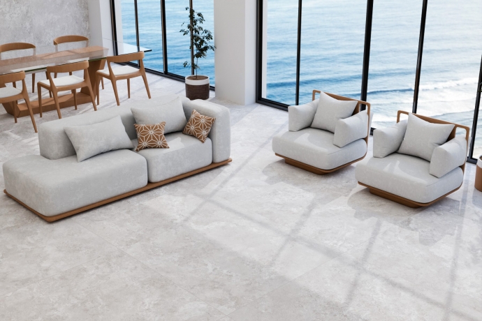 Marmo travertino crosscut grigio