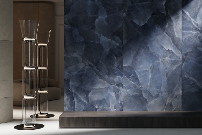 Blue matt marble