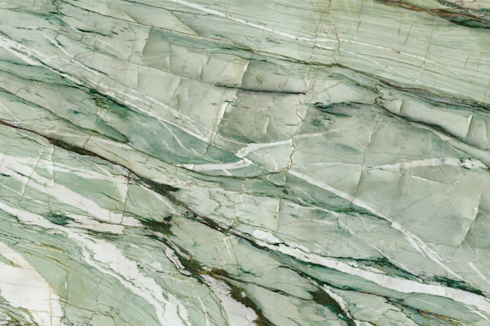 Green semi polished marble