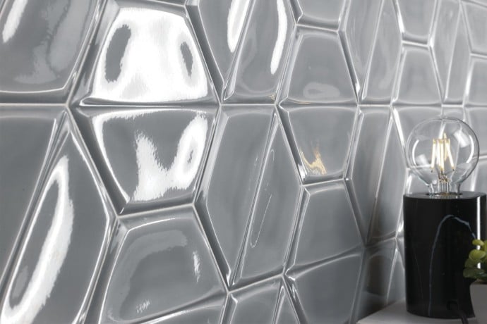 Smooth hexagonal tiles - Bright smoke