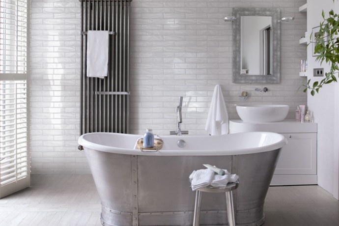 American glossy brick tiles - white