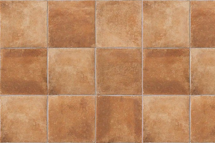 Terracotta effect floor tiles copper