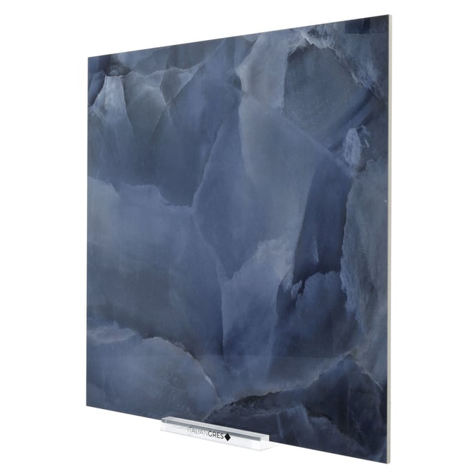 Dark blue semi polished marble