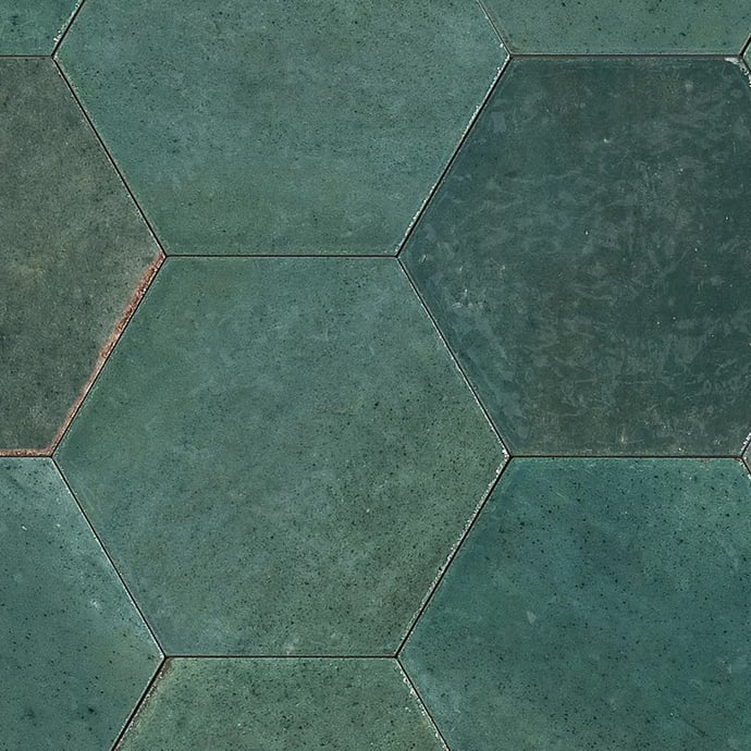 Terracotta Hexagon Green