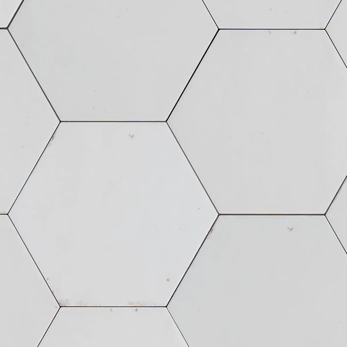 Terracotta Hexagon White
