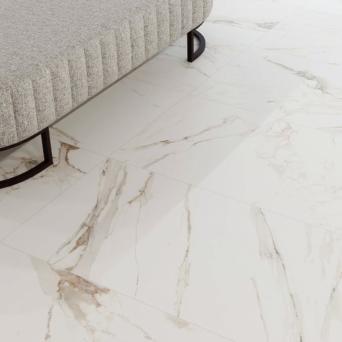 Marble effect tiles - Cream melange