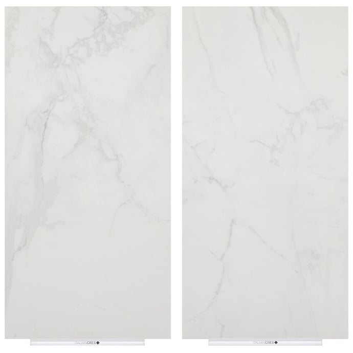 Grès cérame effet marbre mélange blanc