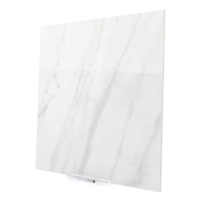 Glossy marble white melange