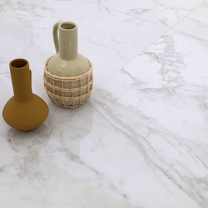Gres porcellanato effetto marmo melange bianco