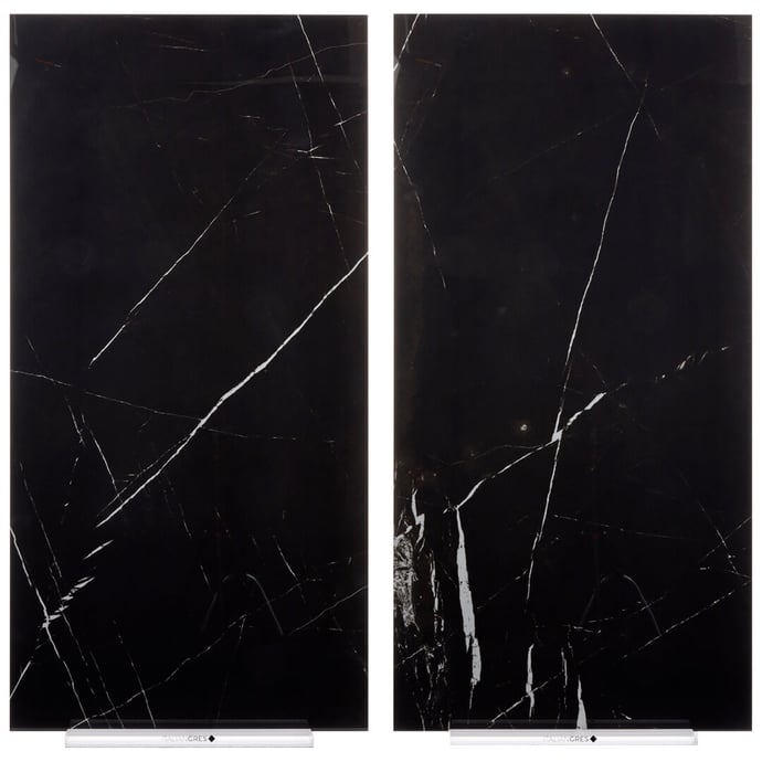Glossy marble black melange