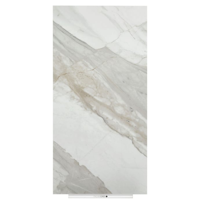 Glossy Calacatta marble grey and gold