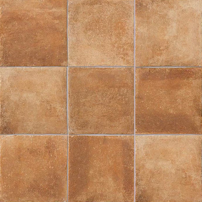 Terracotta effect floor tiles copper