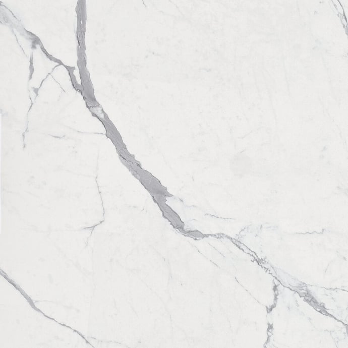 Marbre Statuario brillant avec lignes diagonales grises