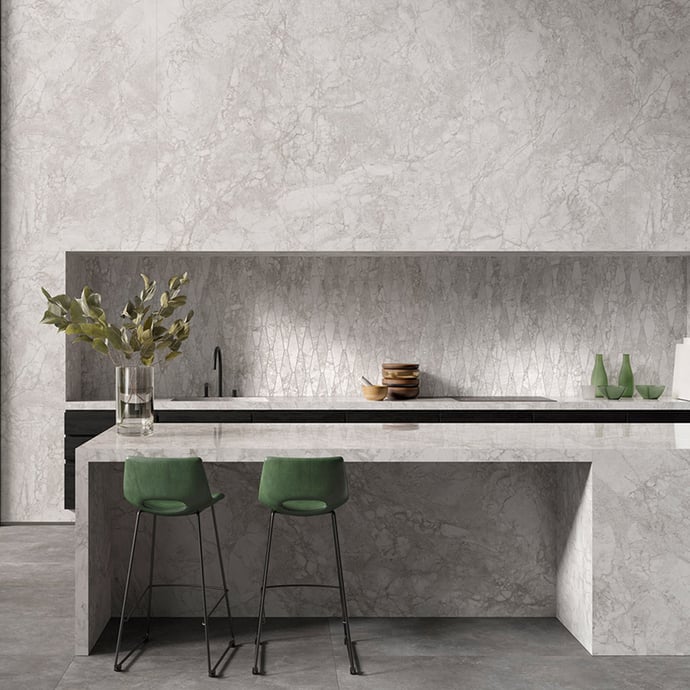 Marbre brillant Royal argent
