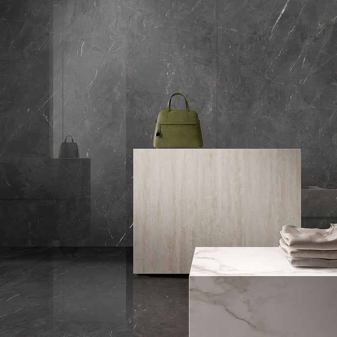 Glossy Royal dark marble slabs