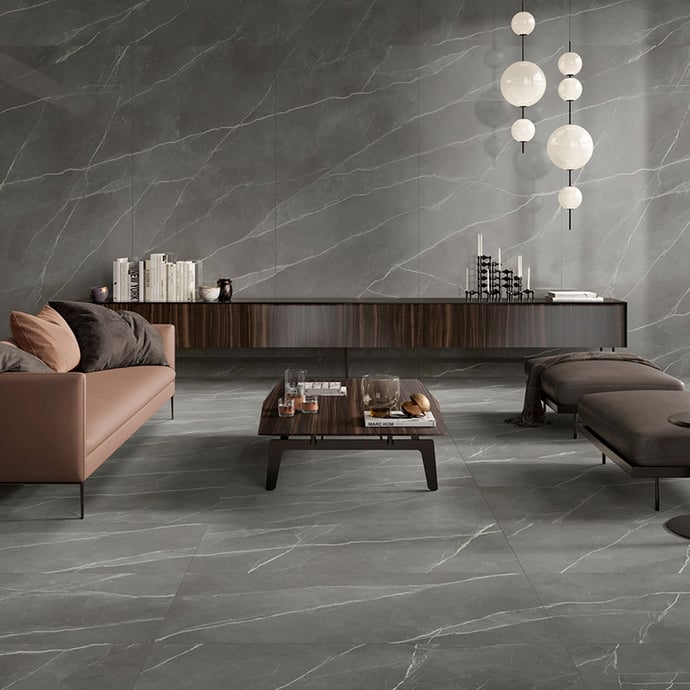 Glossy Royal grey marble slabs