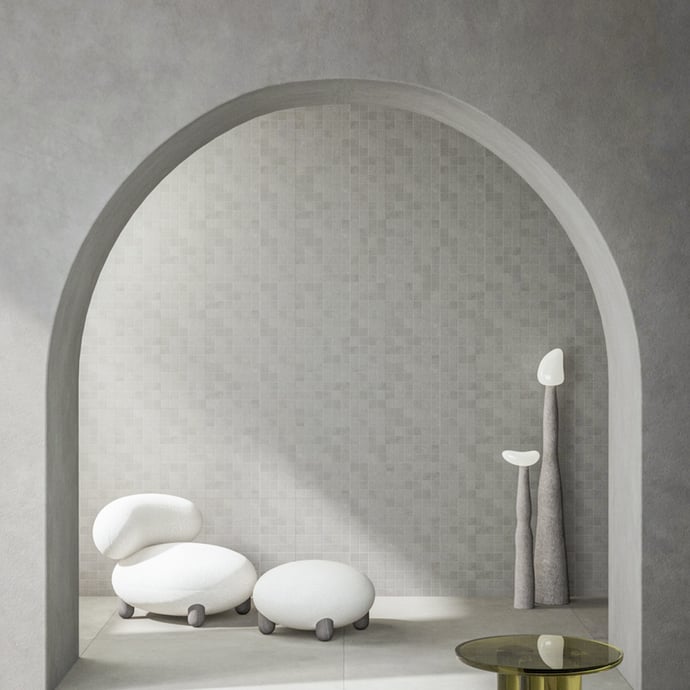 Londra Taupe Concrete Mosaic
