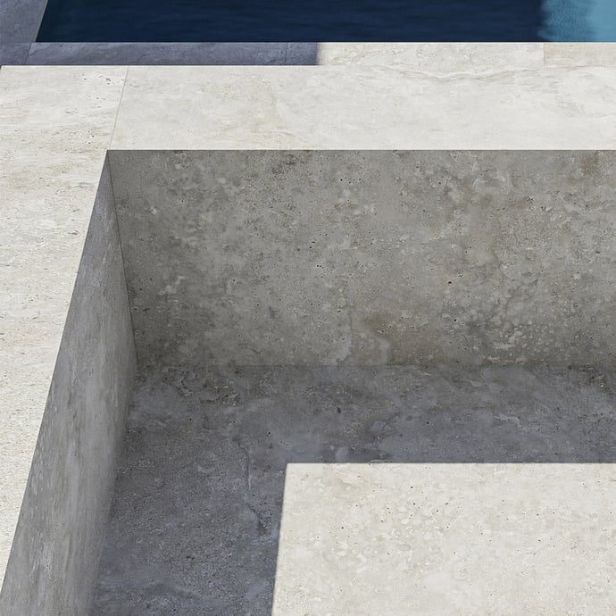 Crosscut grey travertine 20mm