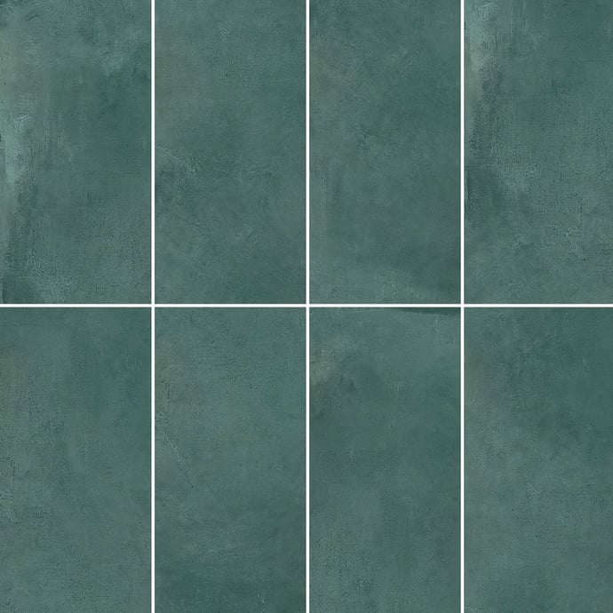 Emerald industrial metallic tiles