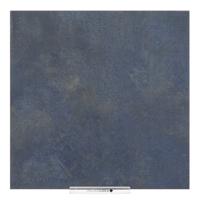 Blue industrial metallic tiles
