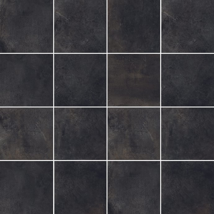 Black industrial metallic tiles